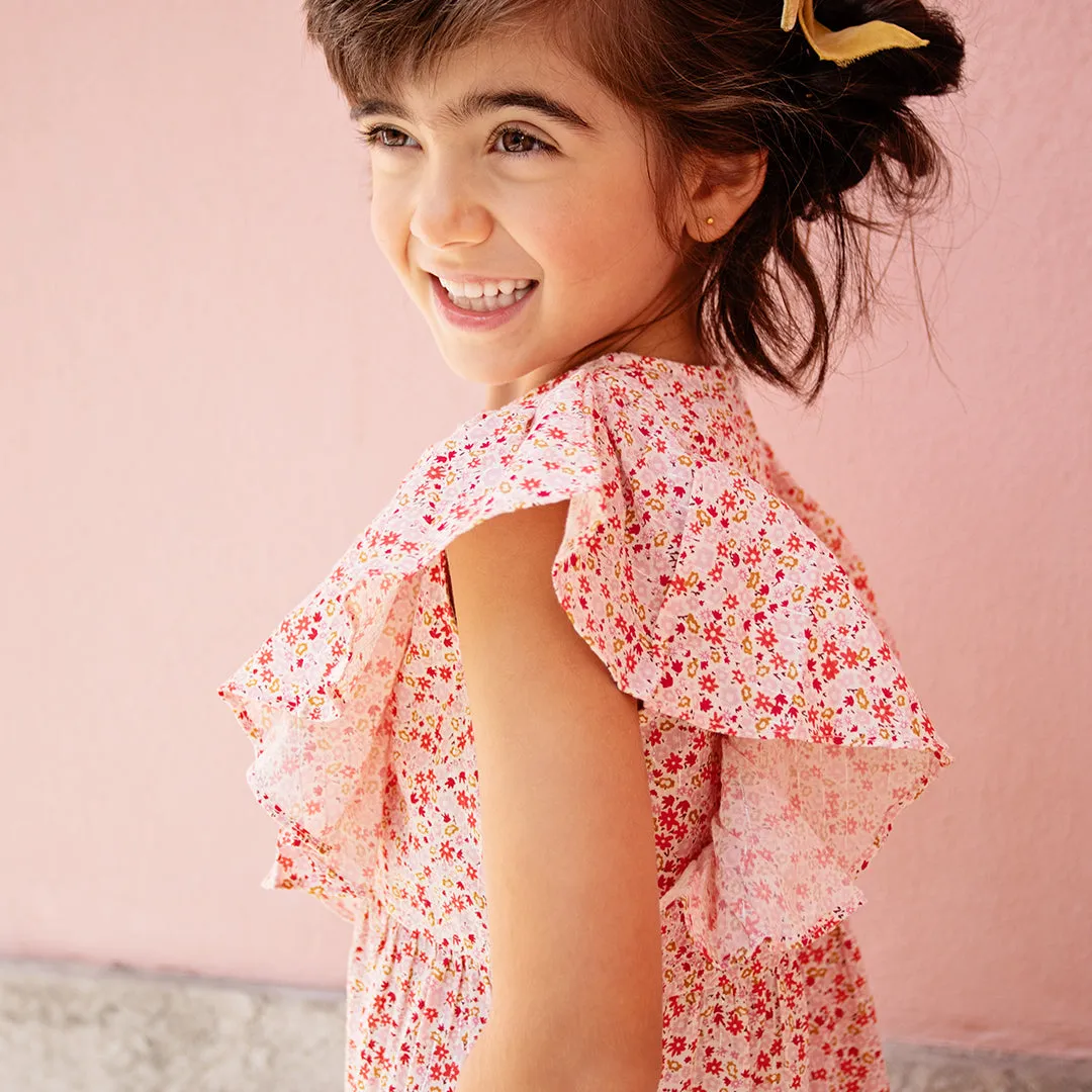 Girls Raphaela Jumper - Pink Mini Ditsy