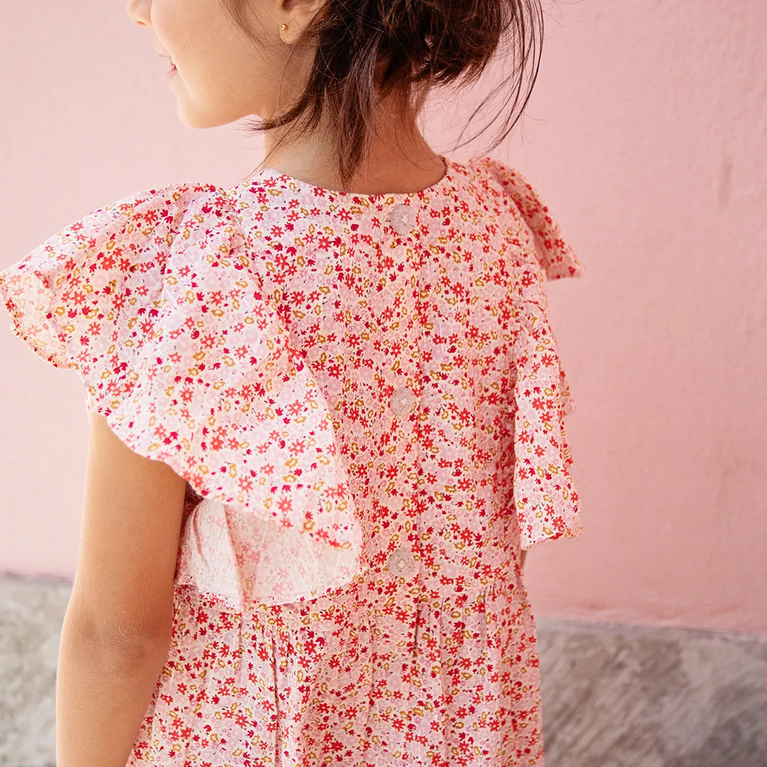 Girls Raphaela Jumper - Pink Mini Ditsy