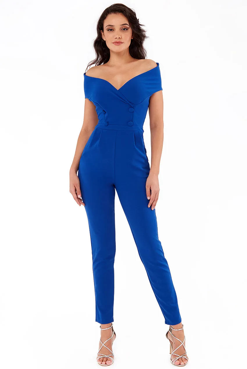 Goddiva Bardot Crossover Jumpsuit