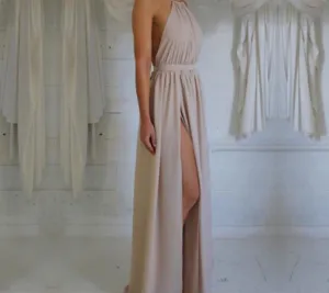 Halter Front Split Dress