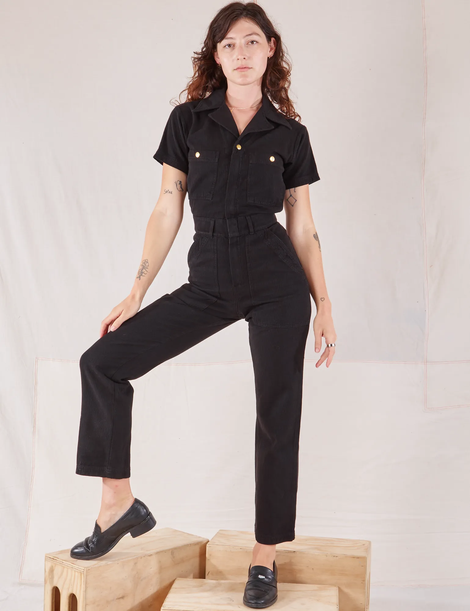 Heritage Short Sleeve Jumpsuit - Basic Black