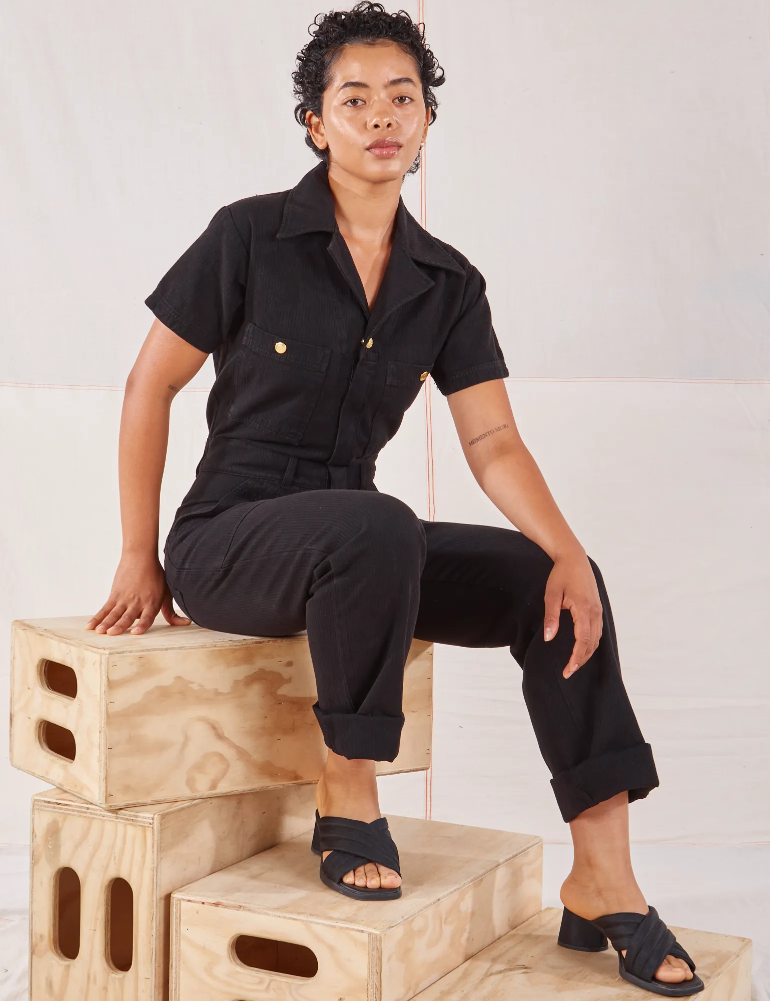 Heritage Short Sleeve Jumpsuit - Basic Black