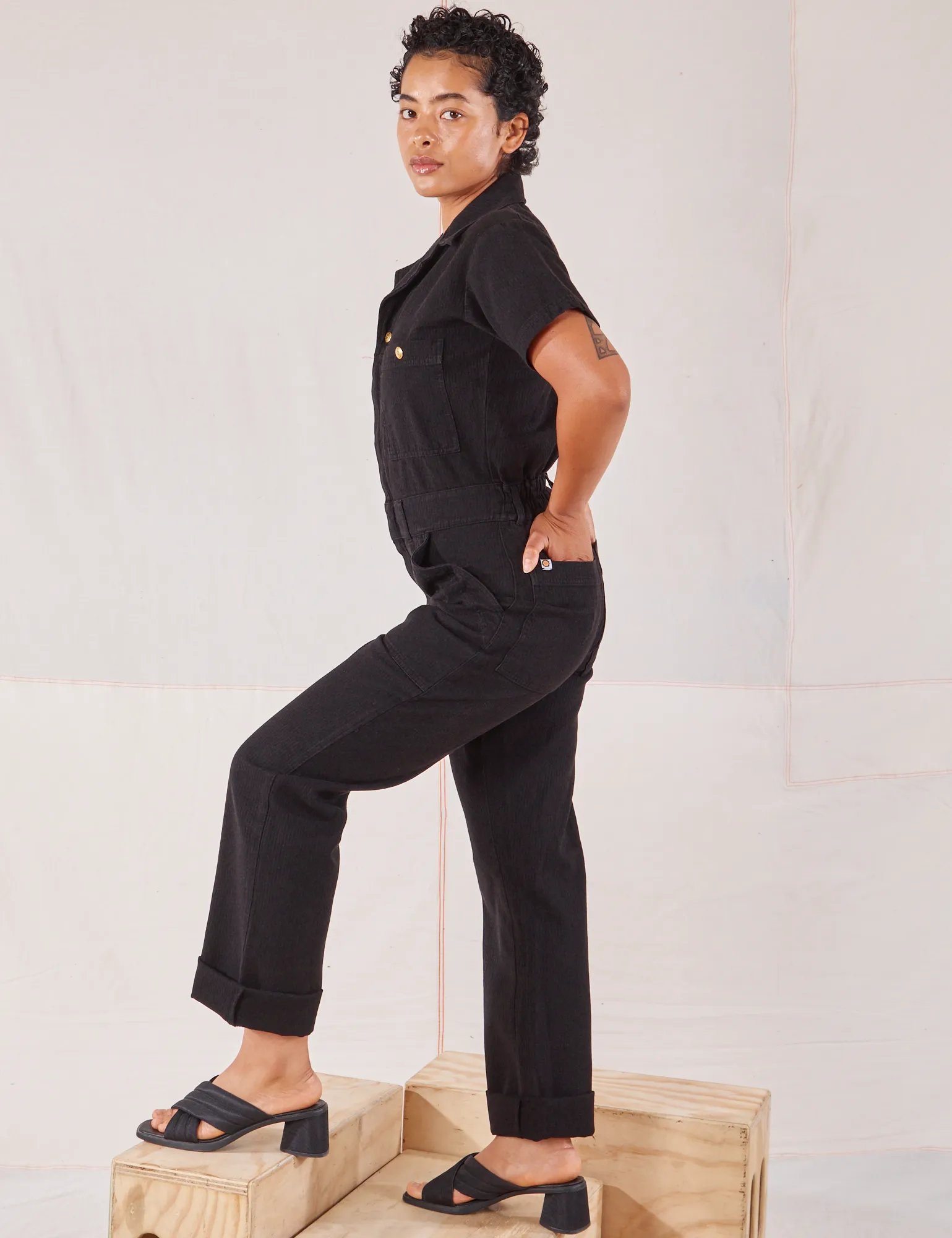 Heritage Short Sleeve Jumpsuit - Basic Black