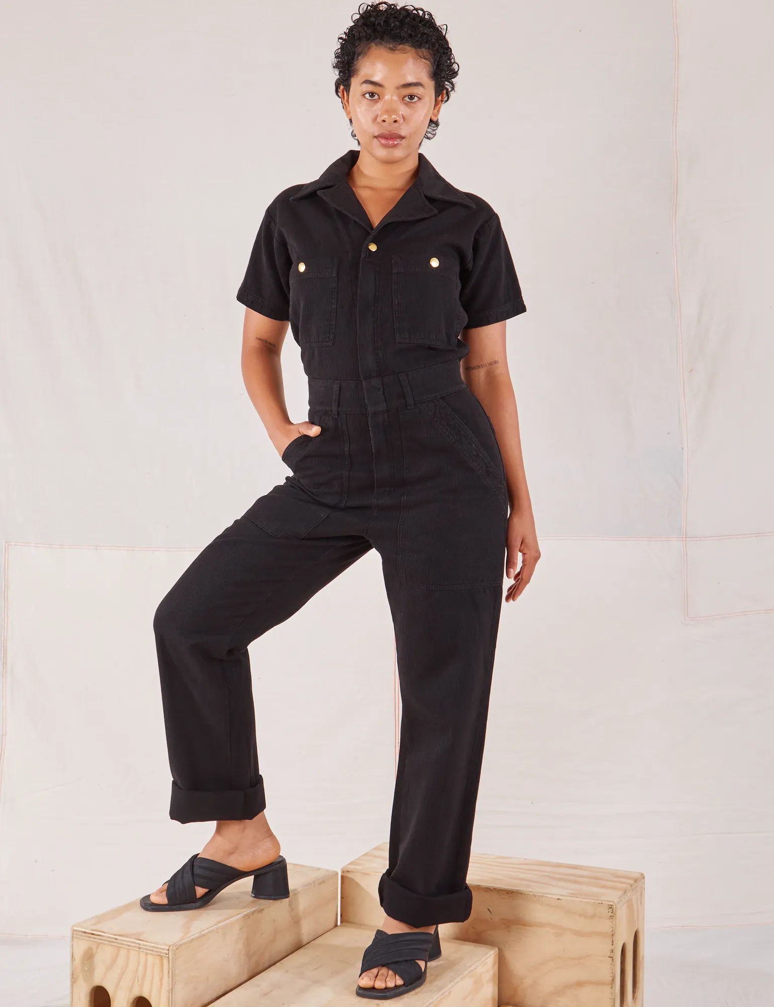 Heritage Short Sleeve Jumpsuit - Basic Black