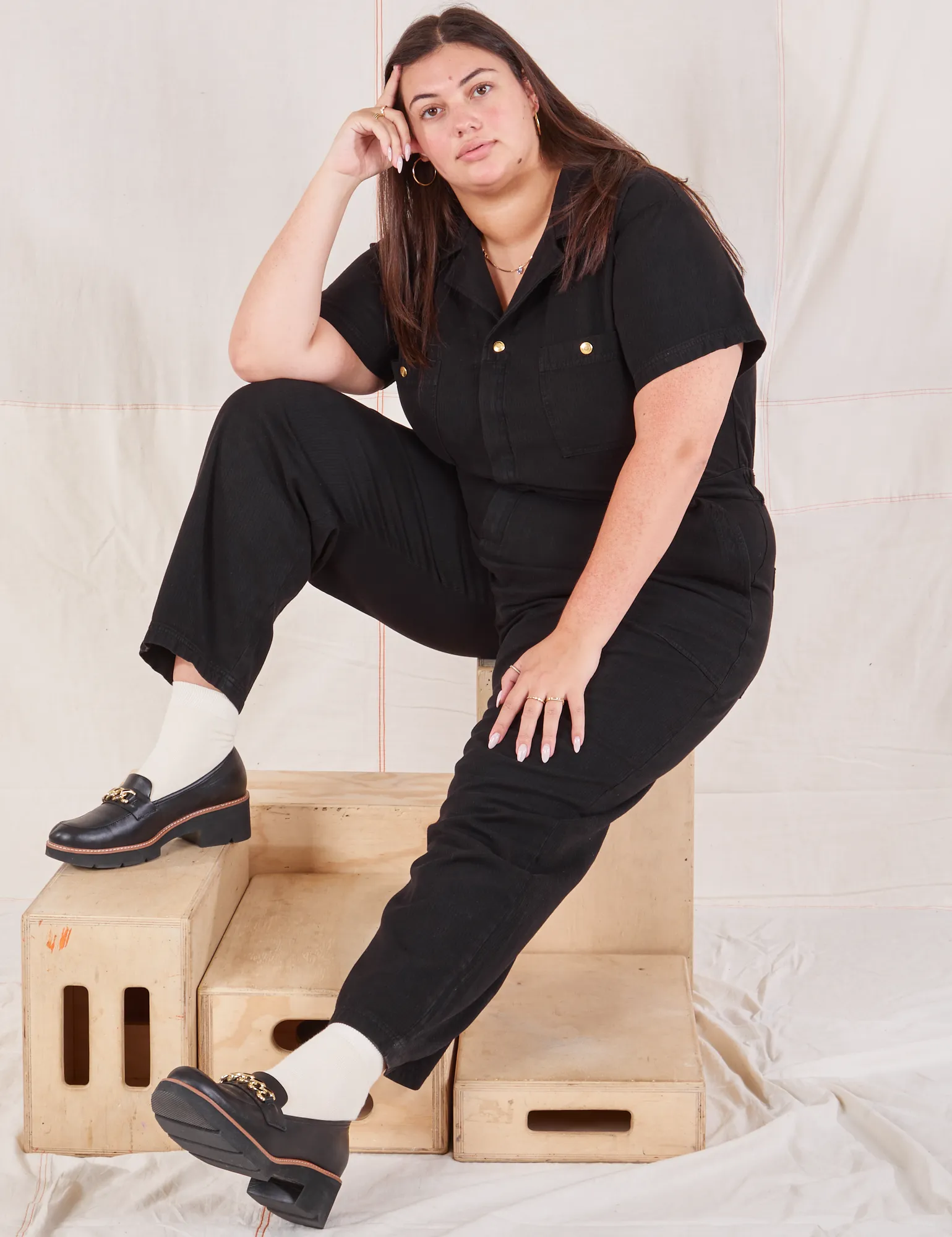 Heritage Short Sleeve Jumpsuit - Basic Black