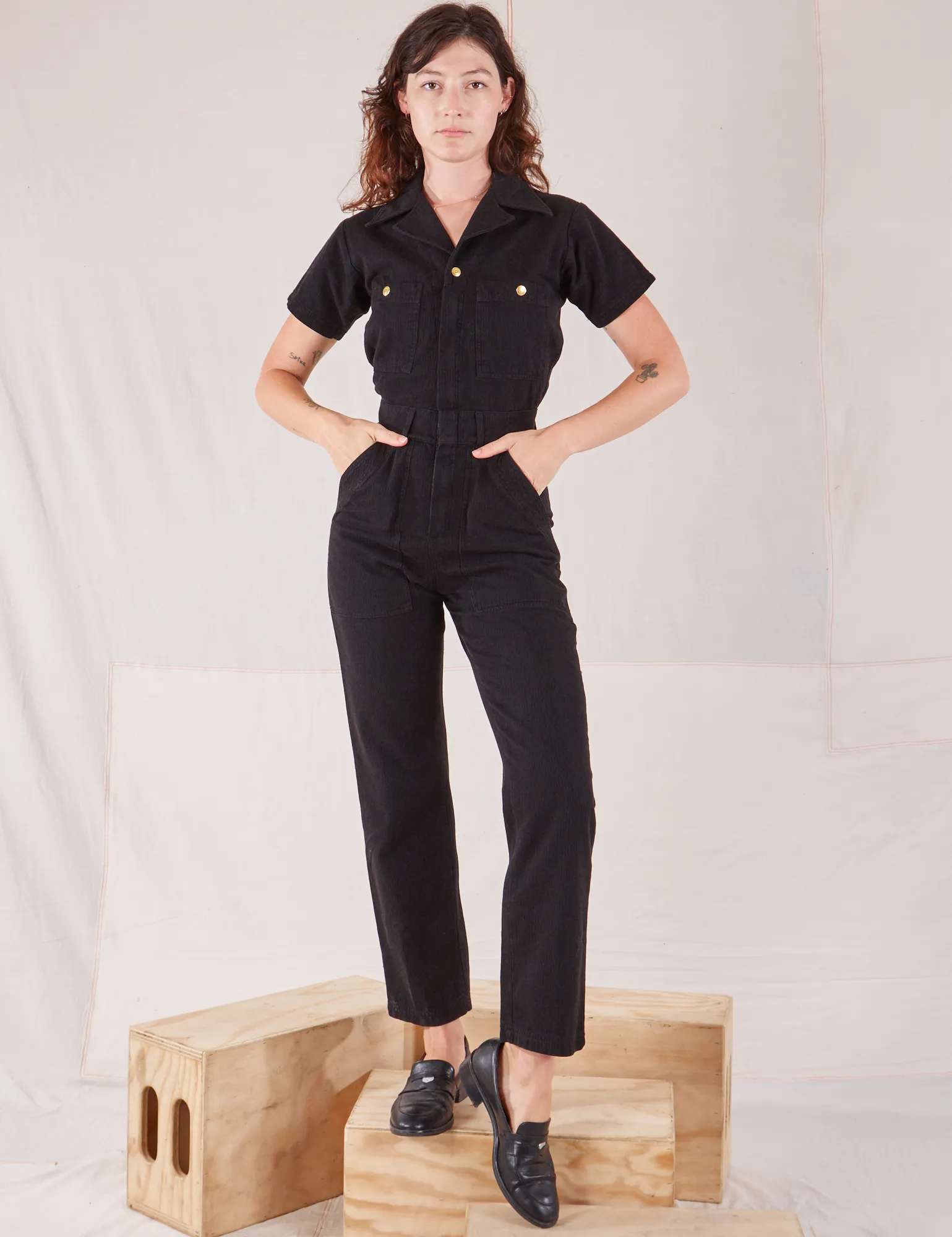 Heritage Short Sleeve Jumpsuit - Basic Black