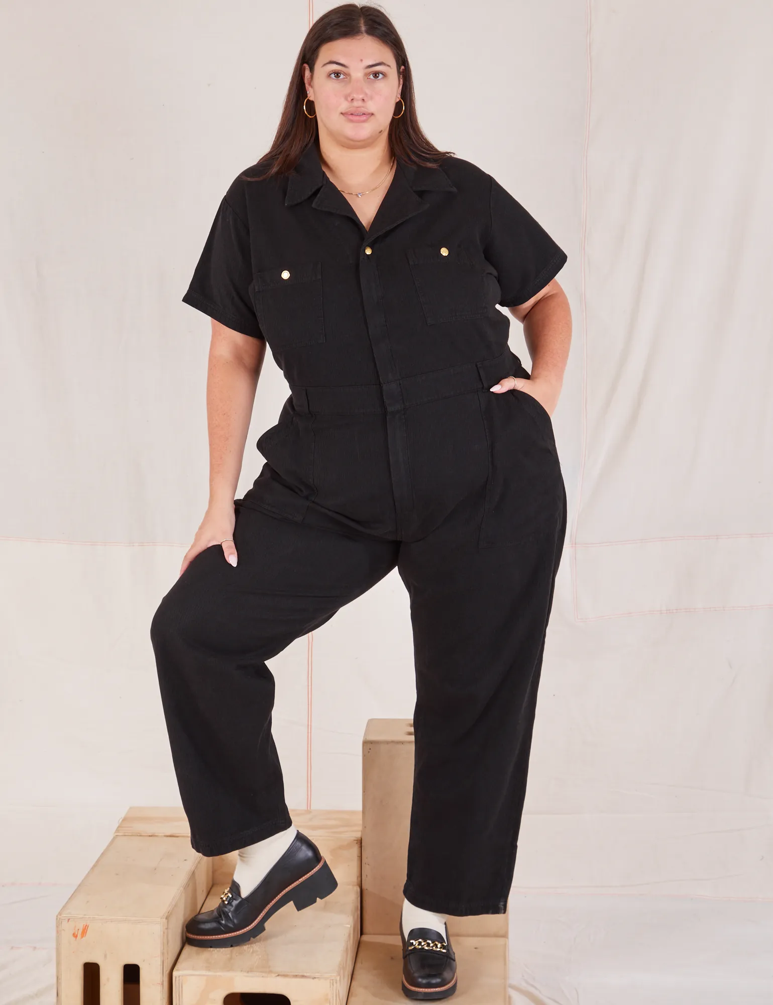 Heritage Short Sleeve Jumpsuit - Basic Black