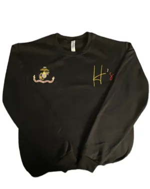 H's USMC Black Crewneck Sweatshirt