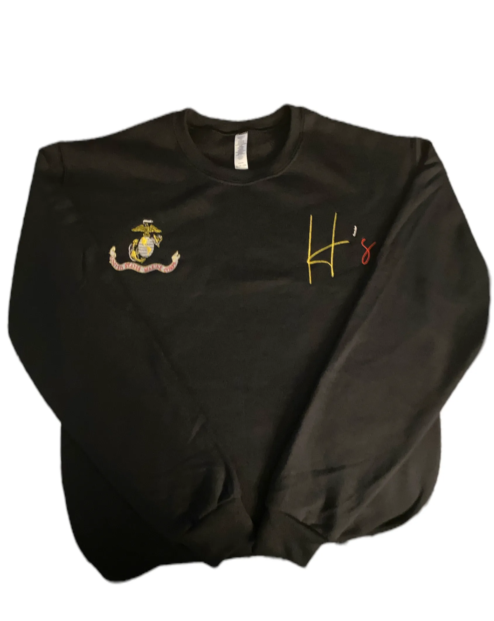 H's USMC Black Crewneck Sweatshirt