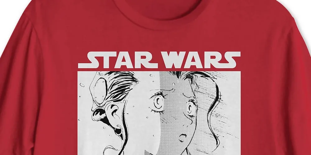 Hybrid Men's Leia Manga Graphic T-Shirt Red Size Small