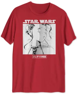 Hybrid Men's Leia Manga Graphic T-Shirt Red Size Small