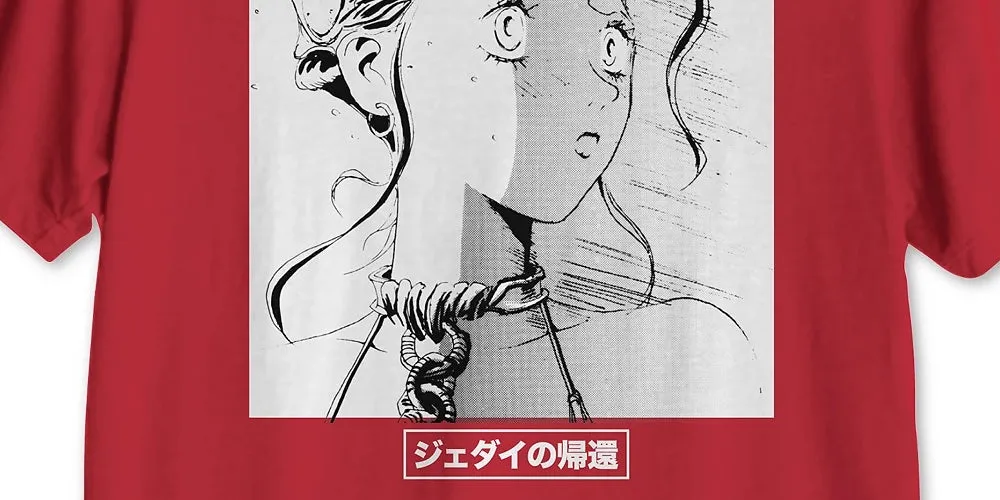 Hybrid Men's Leia Manga Graphic T-Shirt Red Size Small