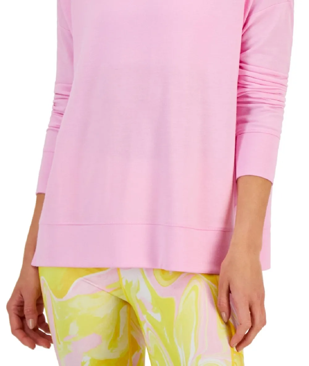 ID Ideology Women's Active Solid Crewneck Top Pink