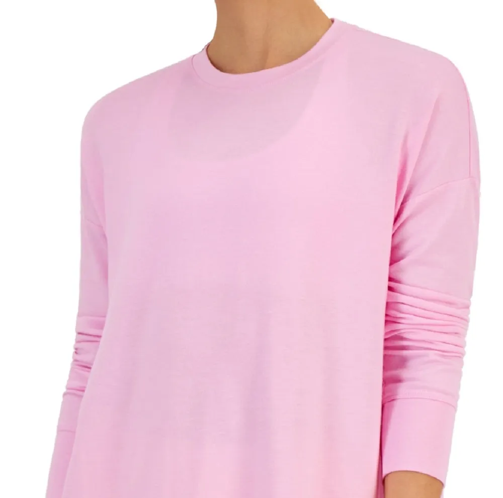 ID Ideology Women's Active Solid Crewneck Top Pink