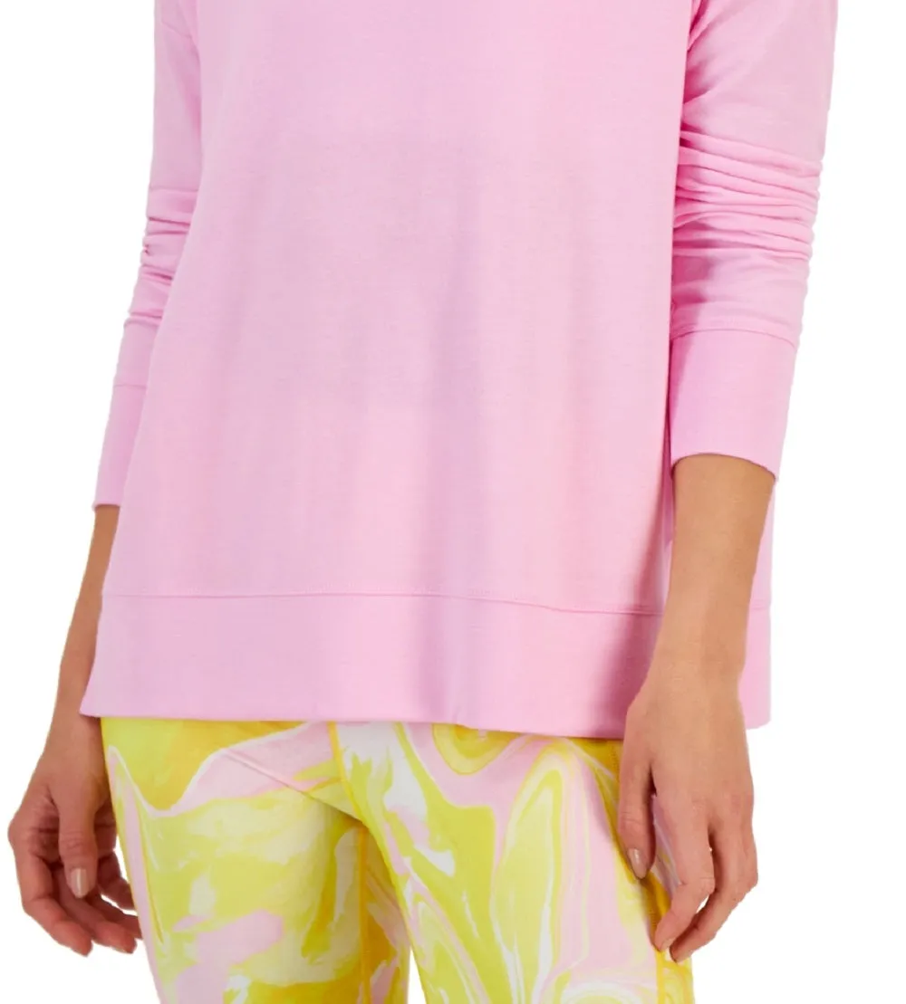ID Ideology Women's Active Solid Crewneck Top Pink
