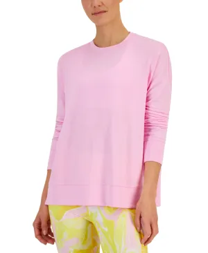 ID Ideology Women's Active Solid Crewneck Top Pink