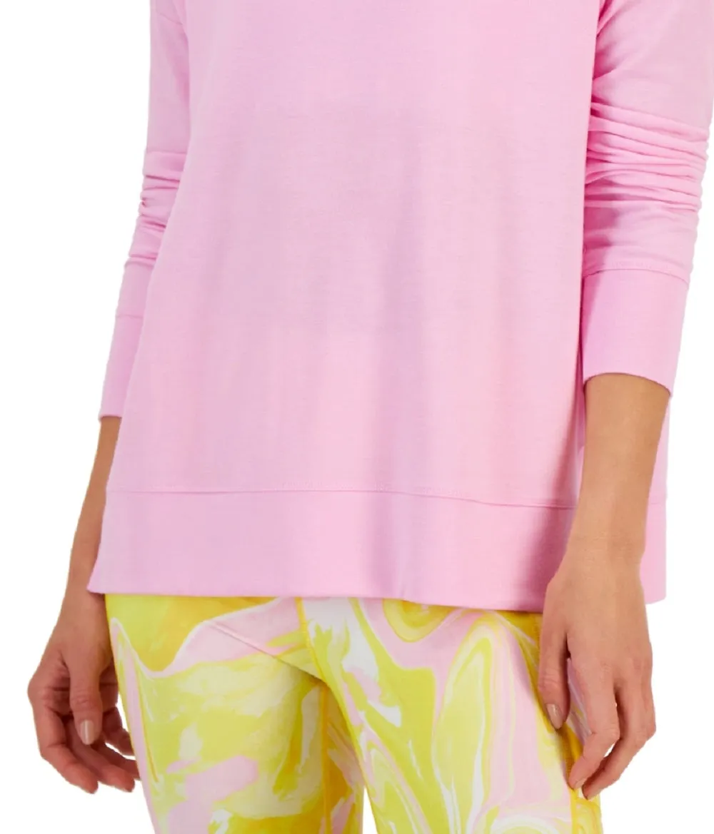 ID Ideology Women's Active Solid Crewneck Top Pink