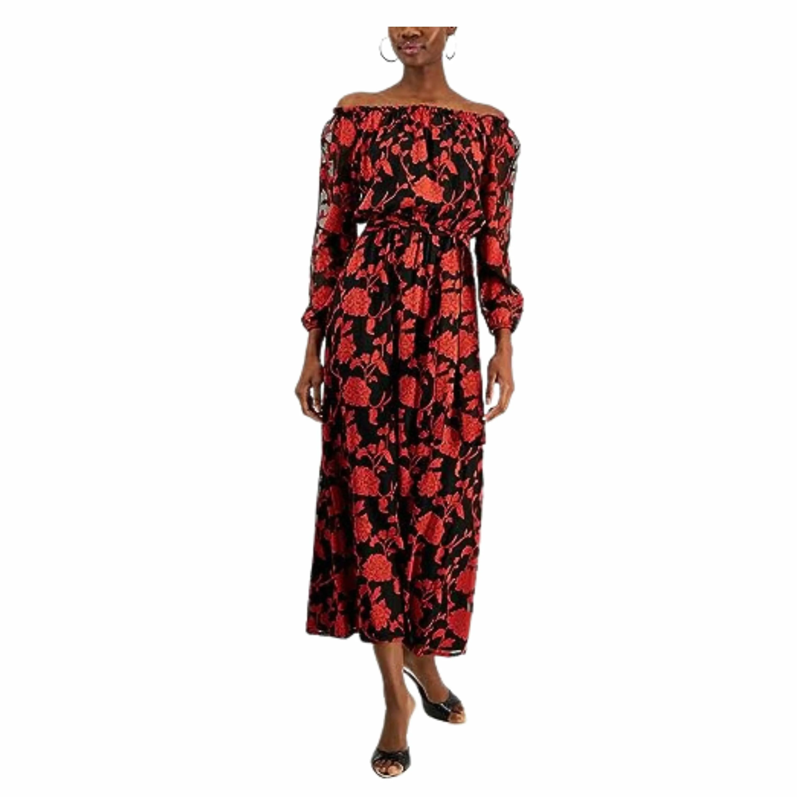 INC - Floral-Print Off-the-Shoulder Maxi Dress