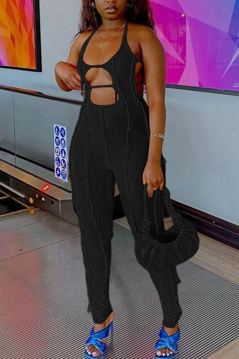 JC502 Halter Bodycon Jumpsuits
