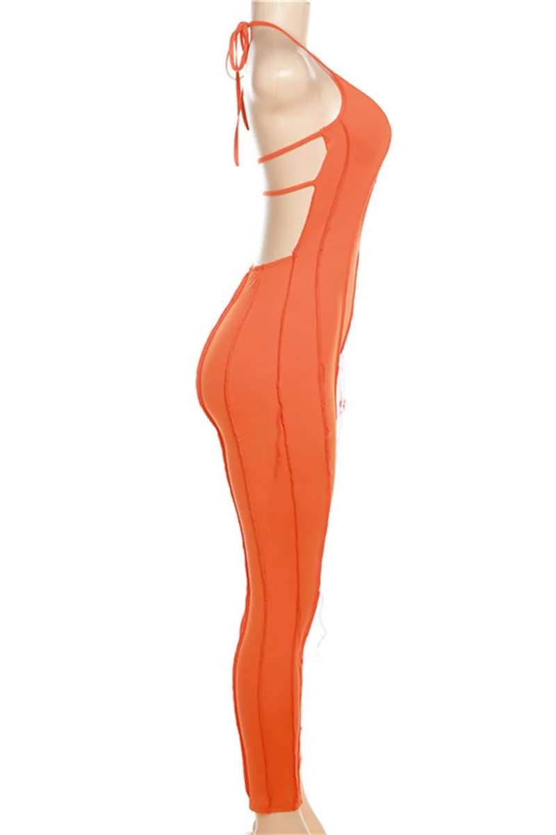 JC502 Halter Bodycon Jumpsuits