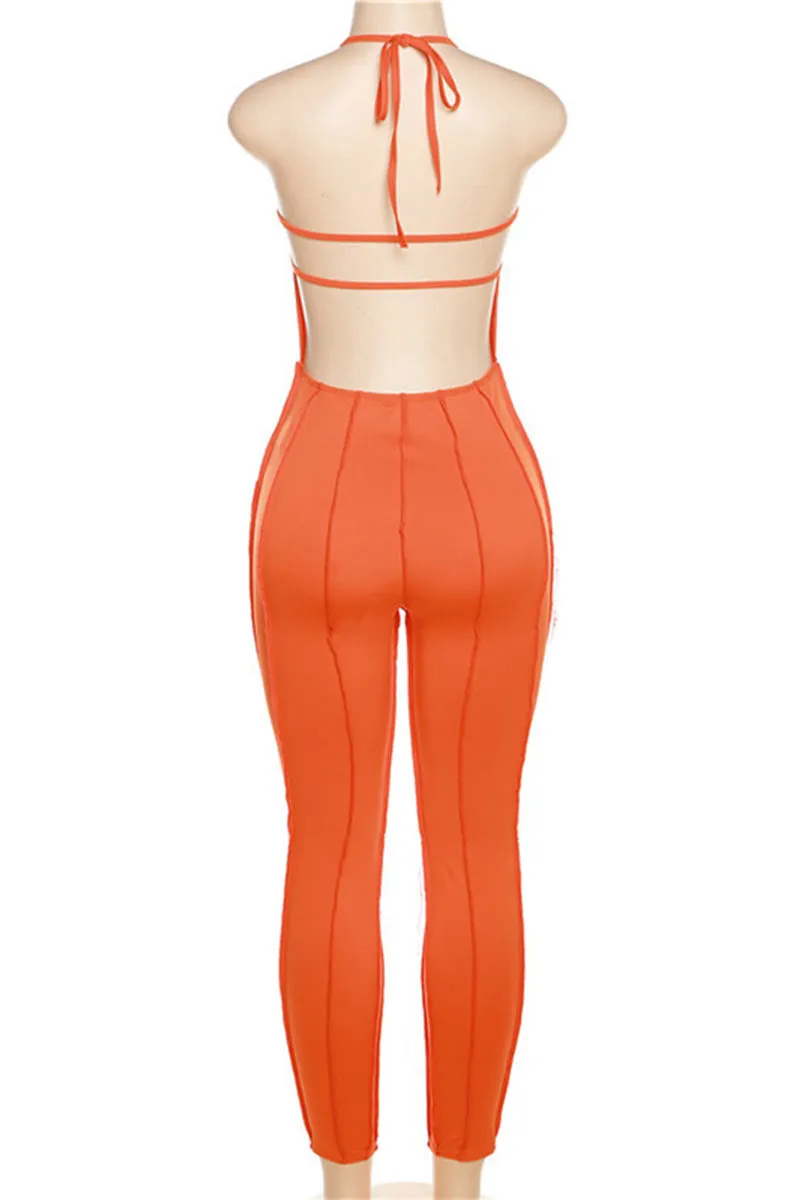 JC502 Halter Bodycon Jumpsuits