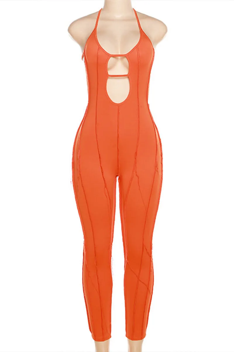 JC502 Halter Bodycon Jumpsuits