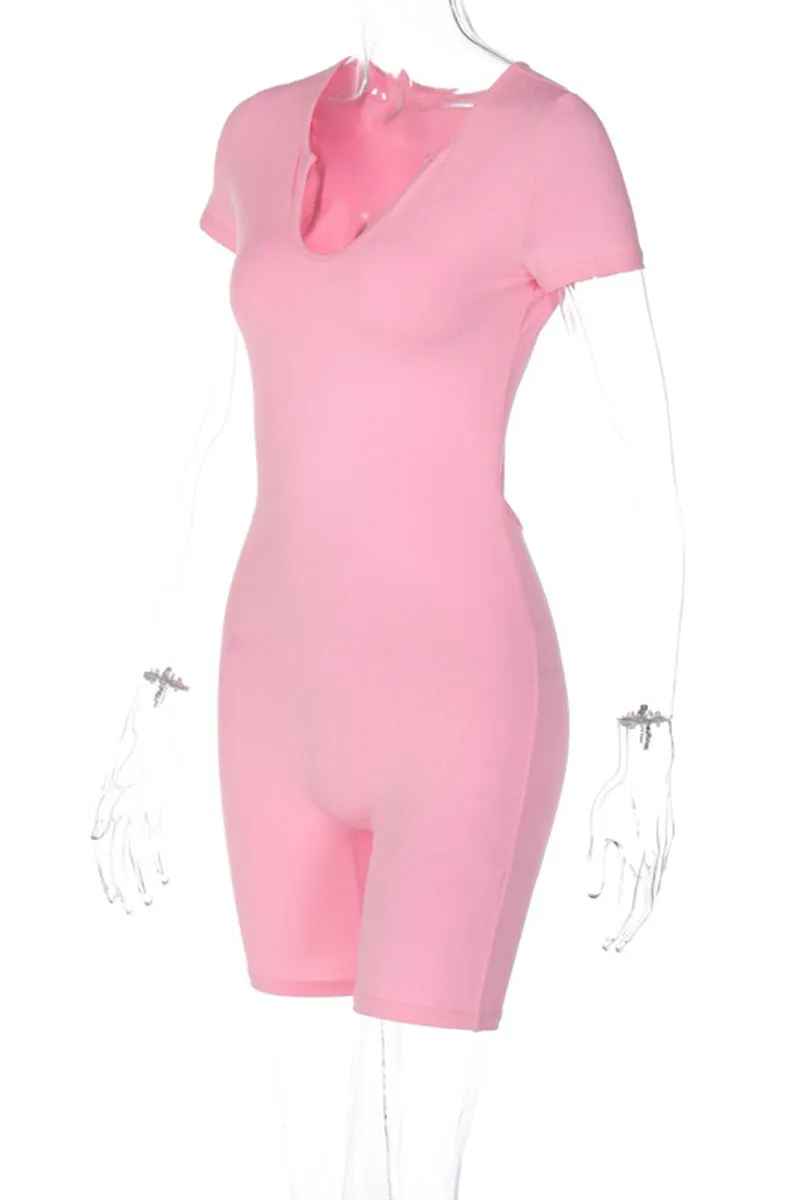 JD160 V neck Fitted Rompers