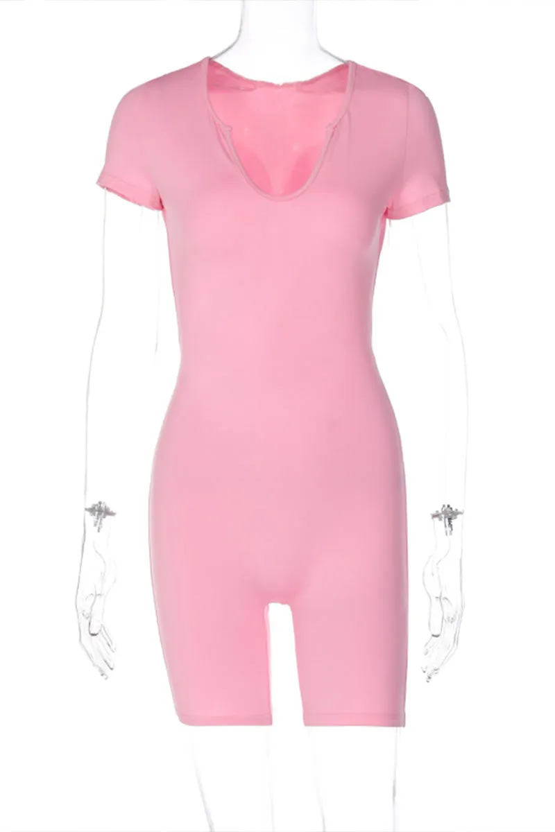 JD160 V neck Fitted Rompers