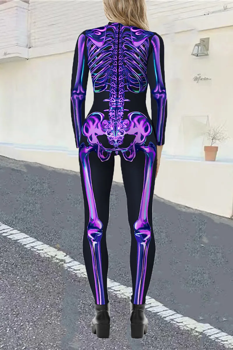 JE778 3D Print Graphic Slim Jumpsuit