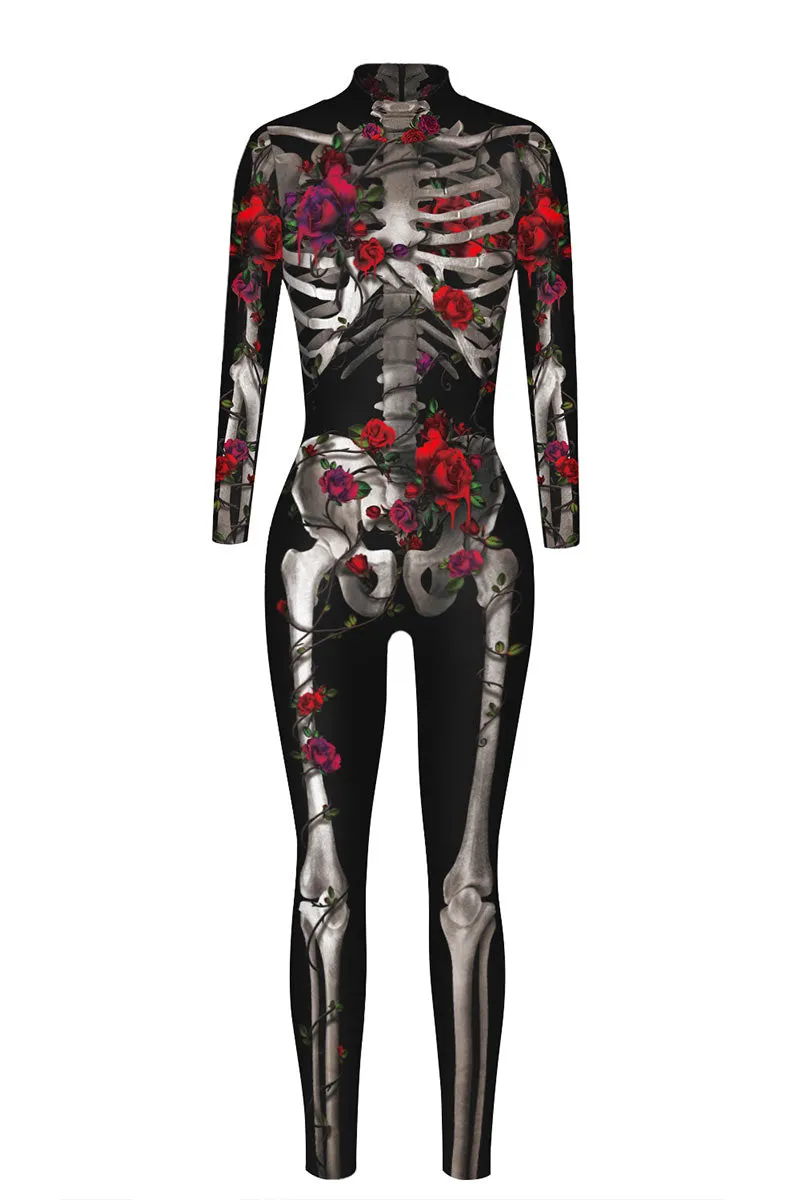 JE778 3D Print Graphic Slim Jumpsuit