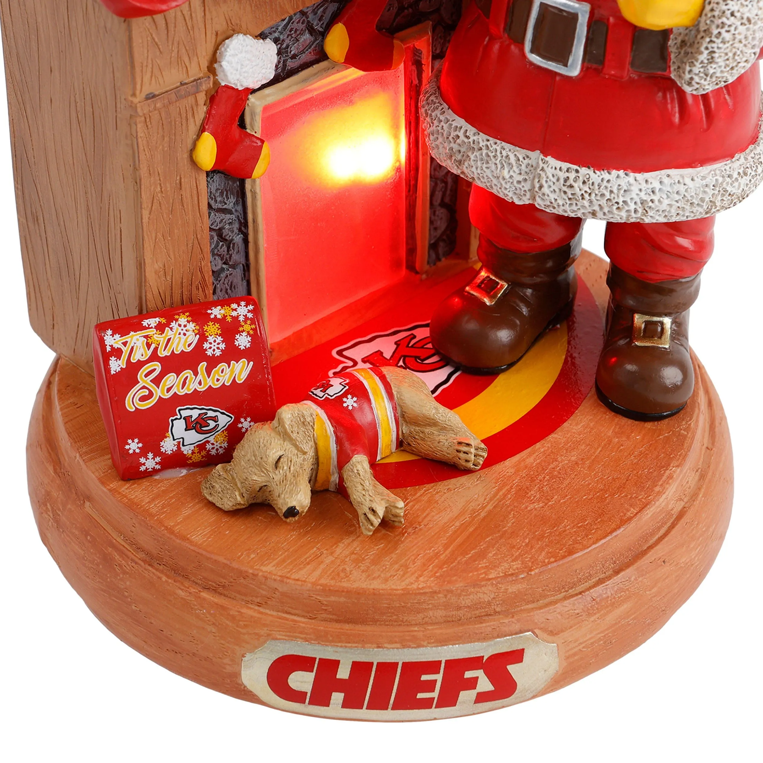 Kansas City Chiefs NFL Santa Fireplace Figurine