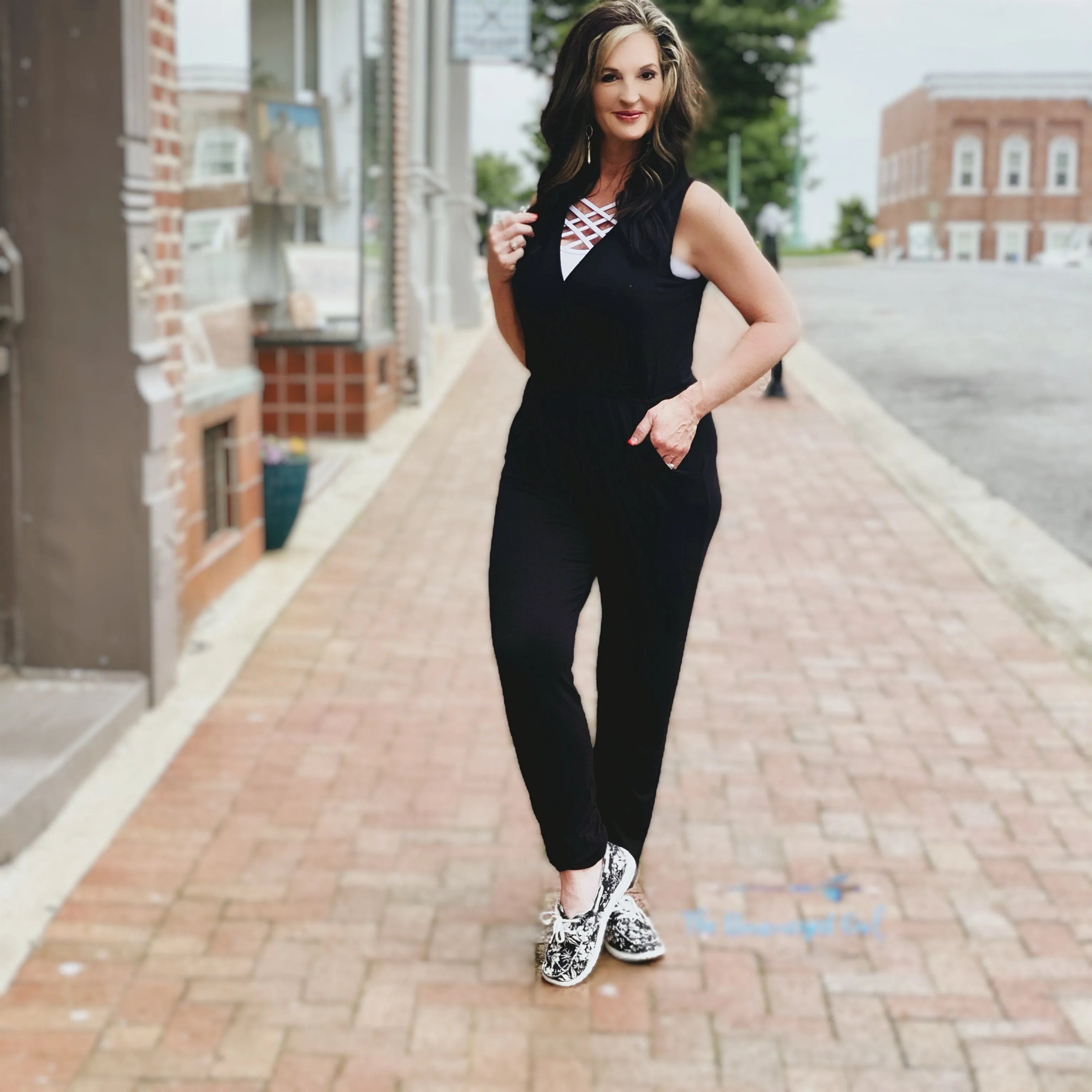 Kassie Just Breathe Black V-neck Jumpsuit