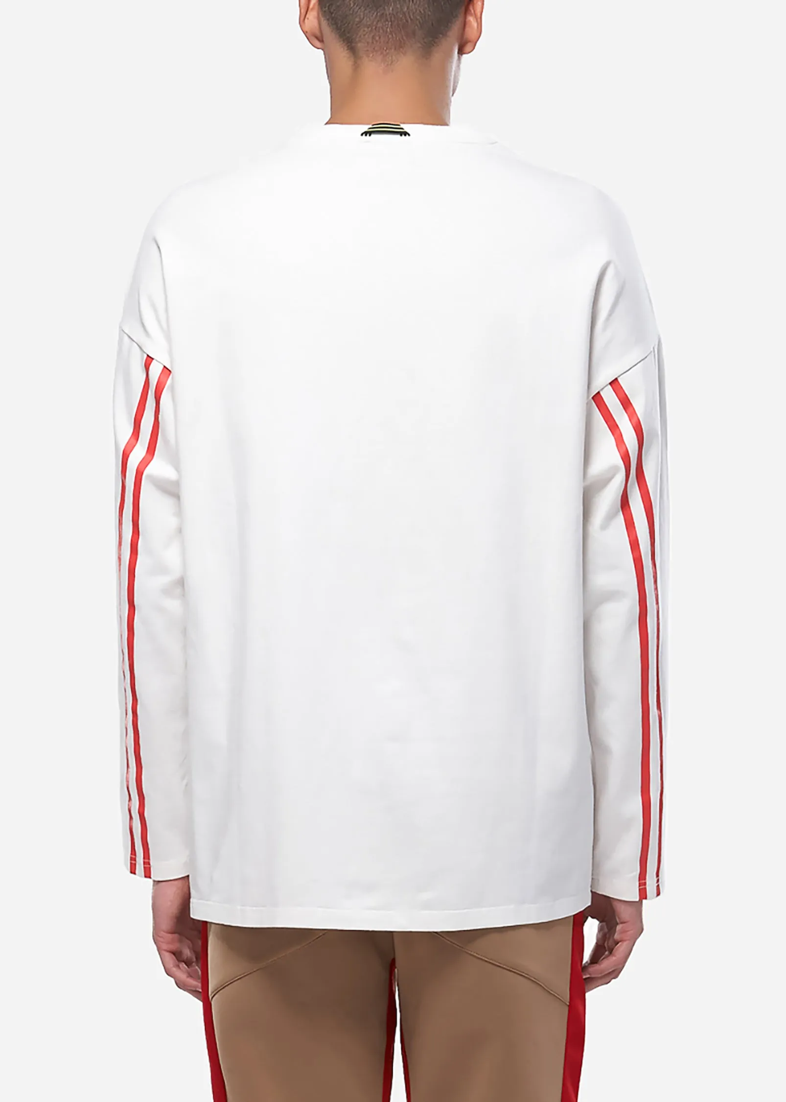 Konus Men's Unbalanced Hem Long Sleeve Tee in White