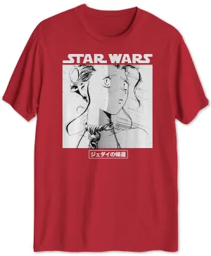 Leia Manga Men's Graphic T-Shirt Red Size Large
