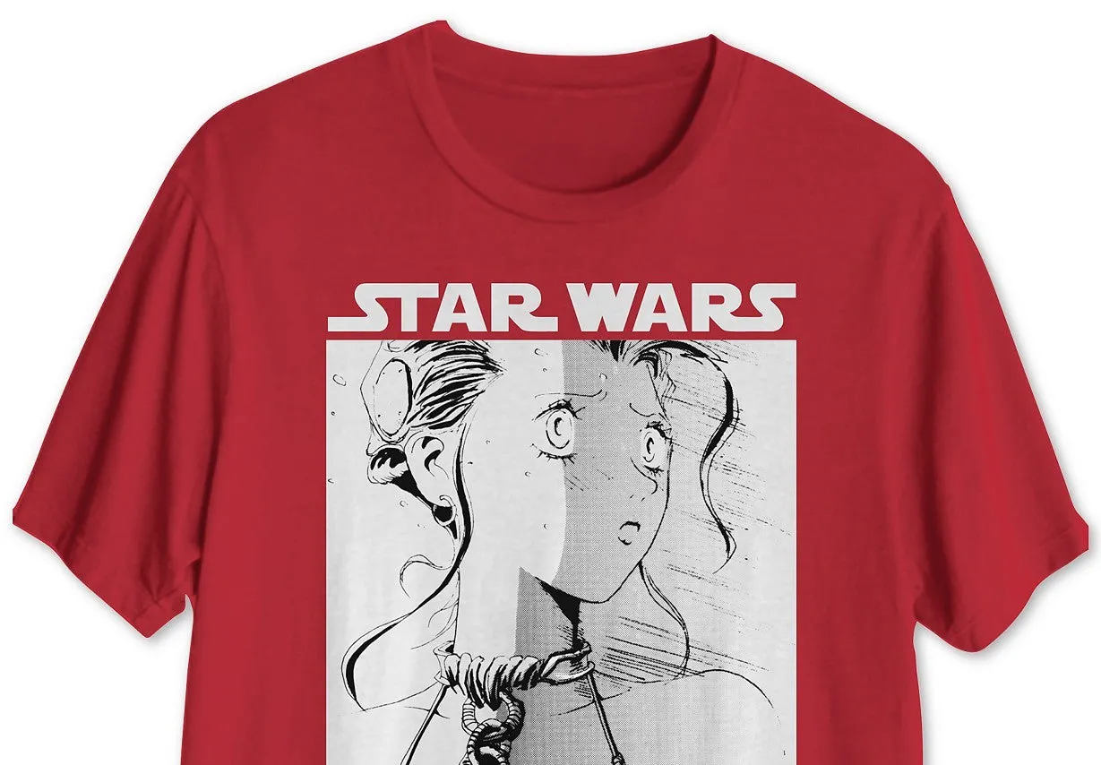 Leia Manga Men's Graphic T-Shirt Red Size Large