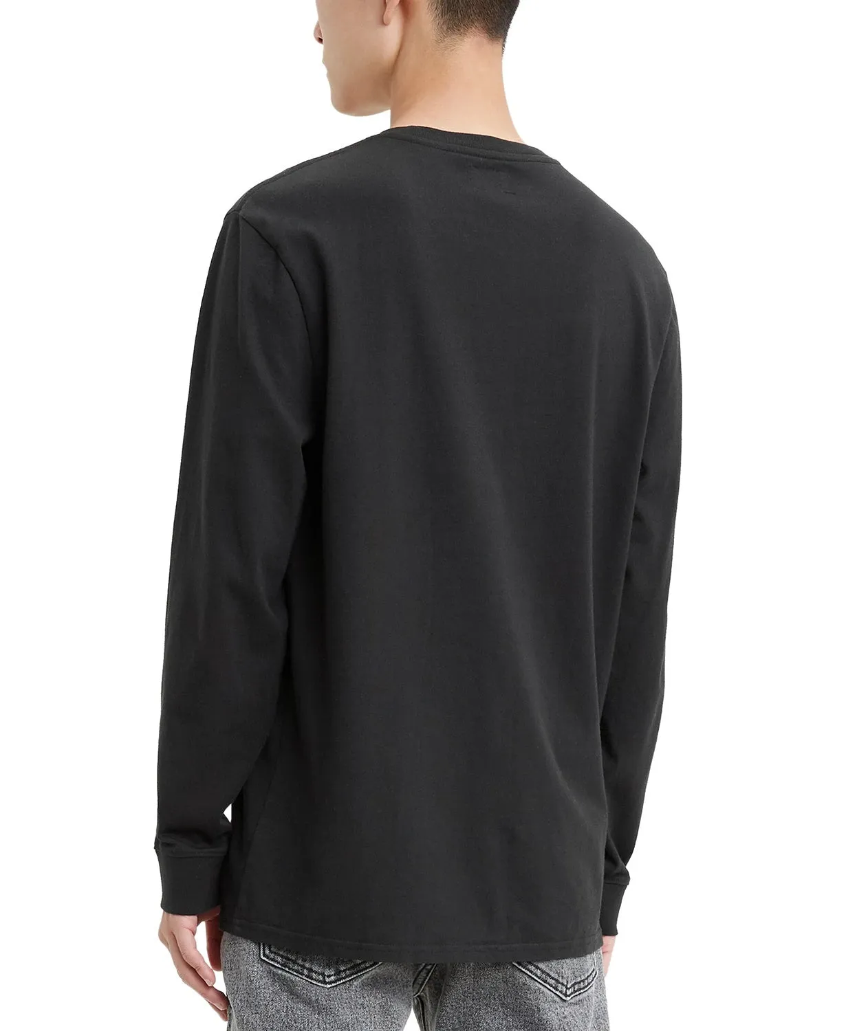Levi's Men's Limited Collection Chenille Boxtab Long Sleeve T-Shirt Black Size Small
