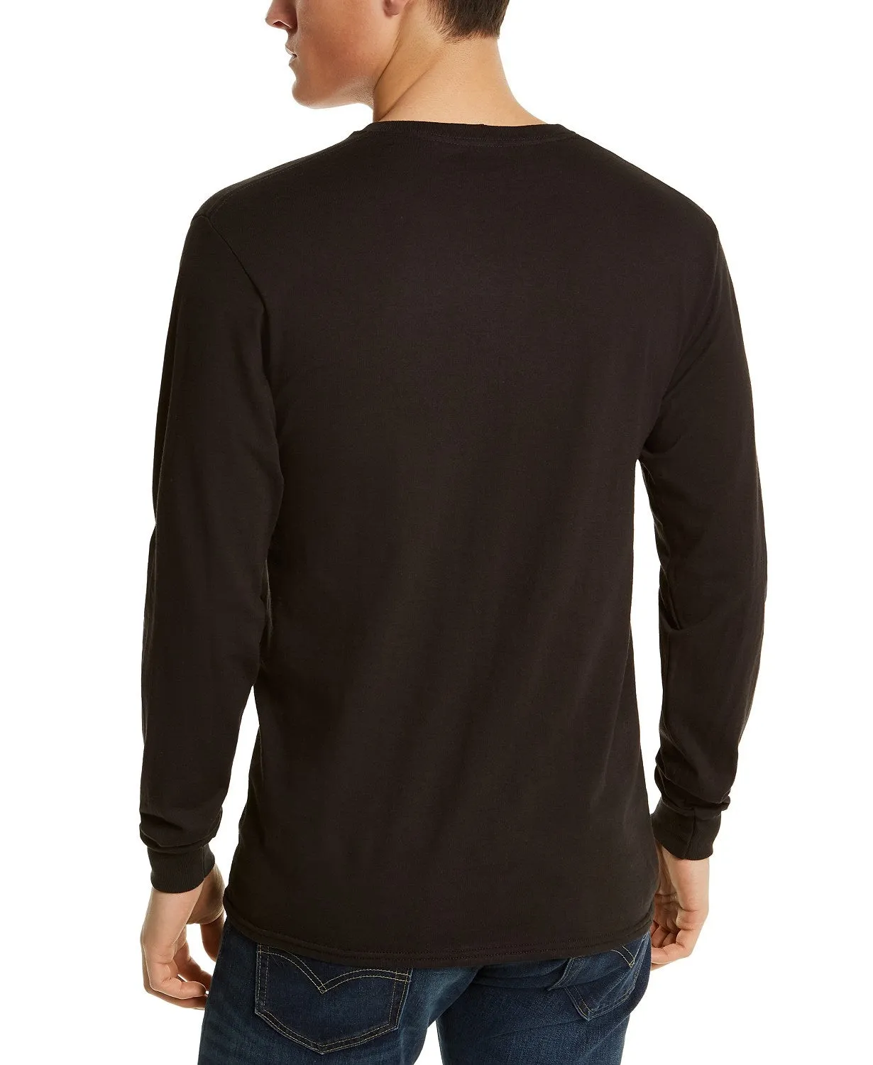 Levi's Men's Long-Sleeve Camo Logo T-Shirt Black Size Extra Large