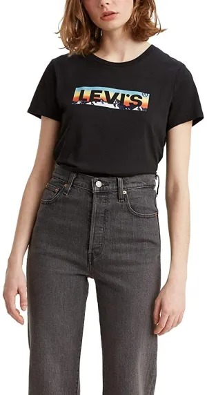 Levi's Women's Perfect T-Shirt - Boxtab Fill Caviar