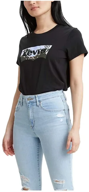 Levi's Women's Perfect T-Shirt - Caviar Desert Batwing Fill
