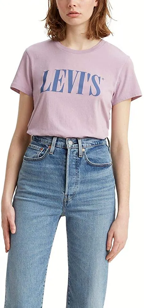 Levi's Women's Perfect T-Shirt Serif Logo lavender Frost