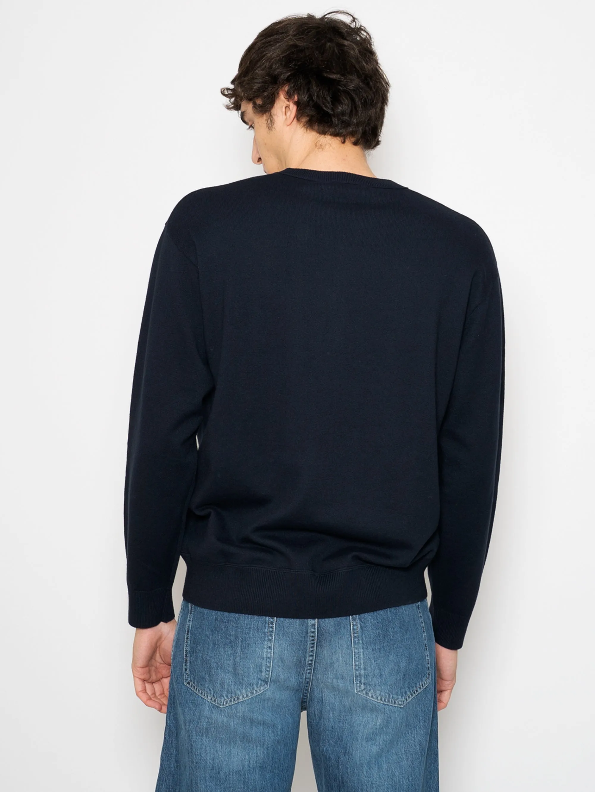 Maglia con Inserto a V Blu