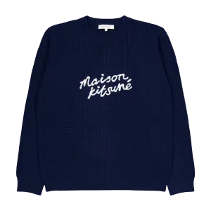 Maison Kitsune Handwriting Com Ink Blue