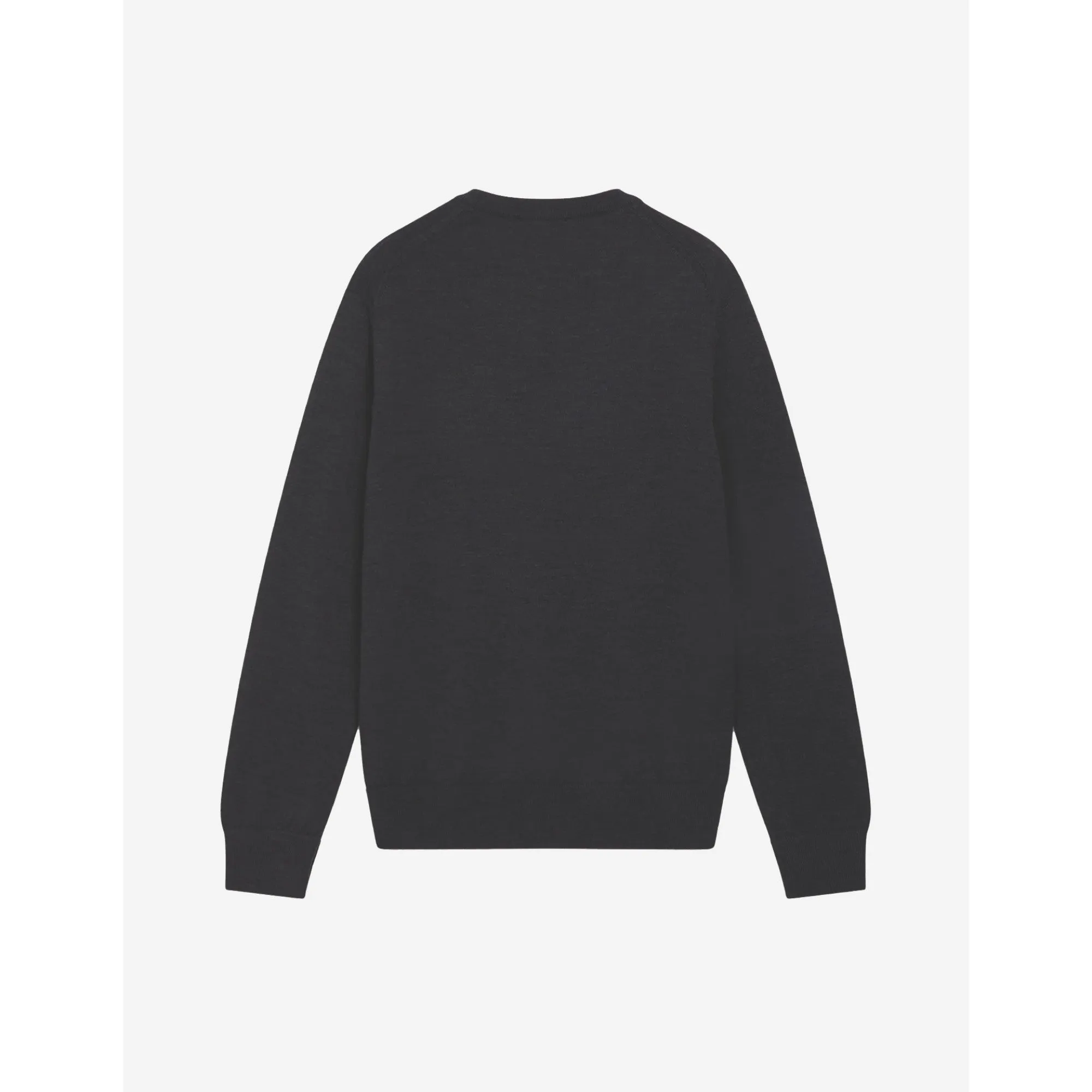 Men Fox Head Patch Regular R-Neck Jumper - Anthracite Melange
