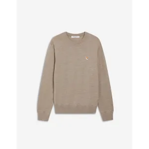 Men Fox Head Patch Regular R-Neck Jumper - Beige Melange