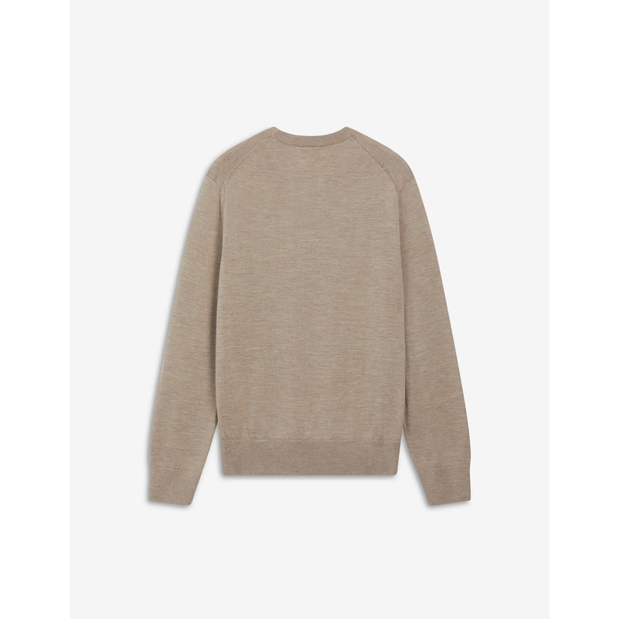 Men Fox Head Patch Regular R-Neck Jumper - Beige Melange