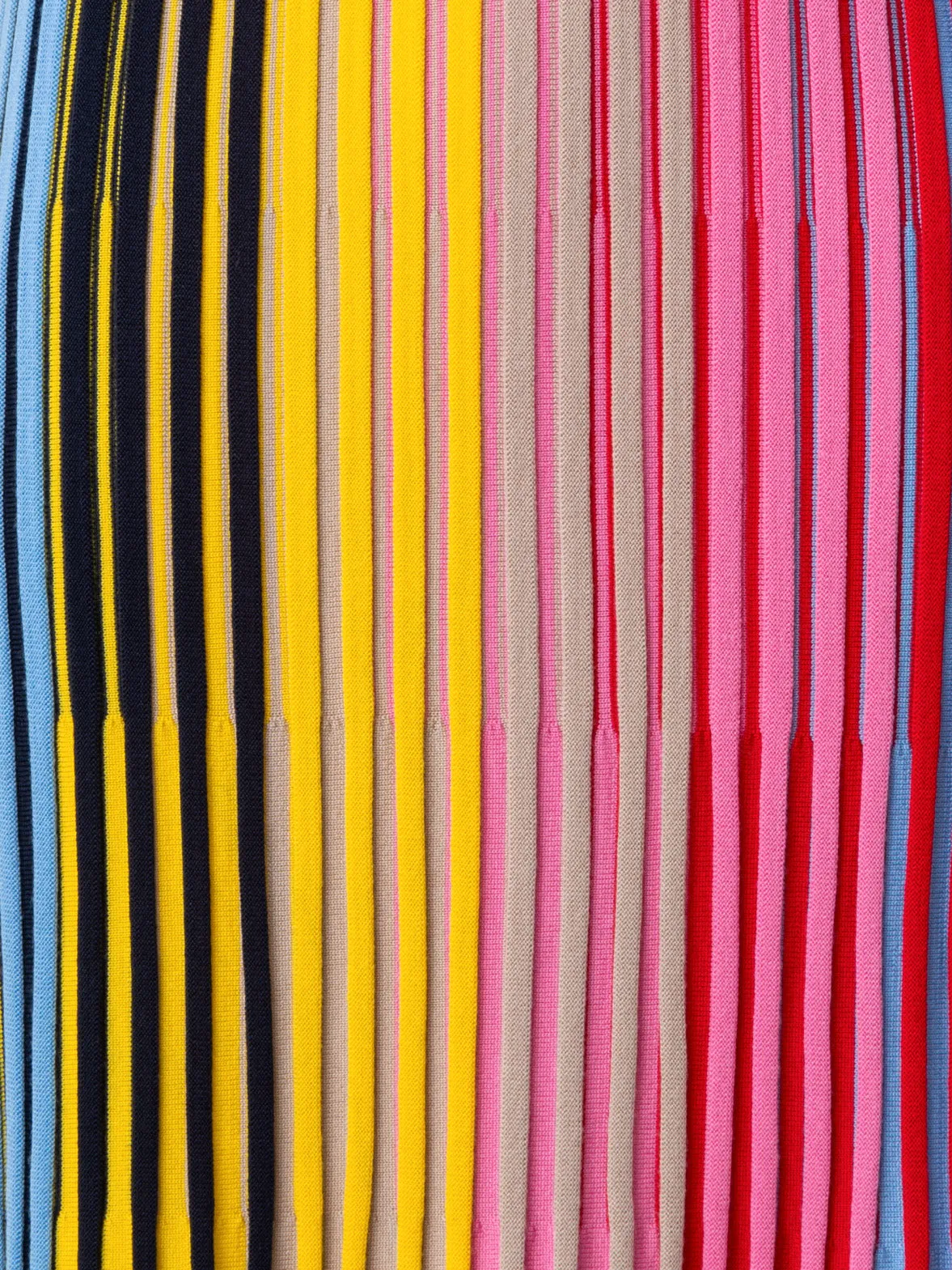 Merino Wool Knit Dress with Rainbow Rib