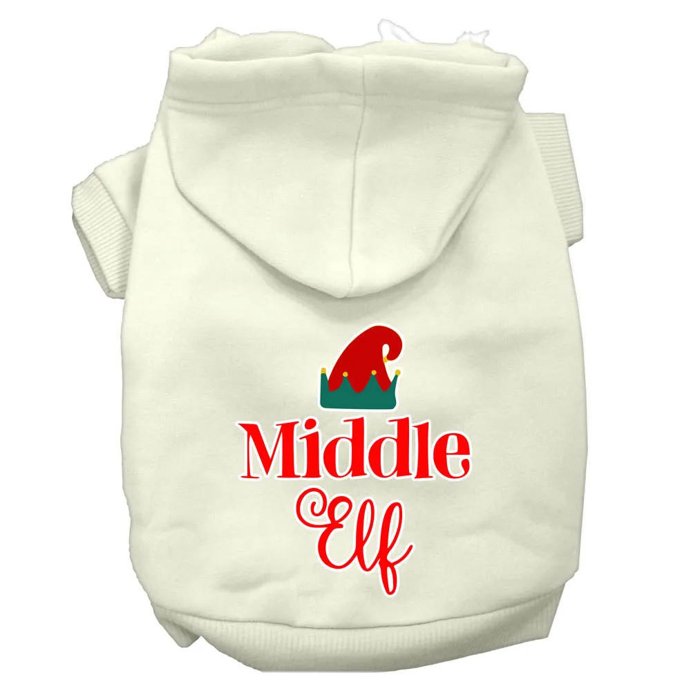 Middle Elf Screen Print Dog Hoodie Cream Xs