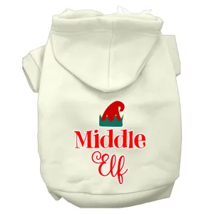 Middle Elf Screen Print Dog Hoodie Cream Xs