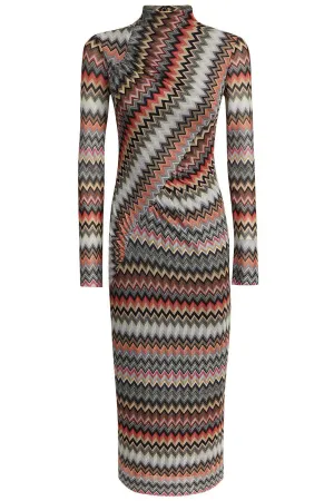 Mock Neck Midi Dress