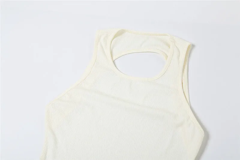 MX2106 Summer sleeveless solid backless yoga jumpsuit skinny sexy package hip one piece romper women